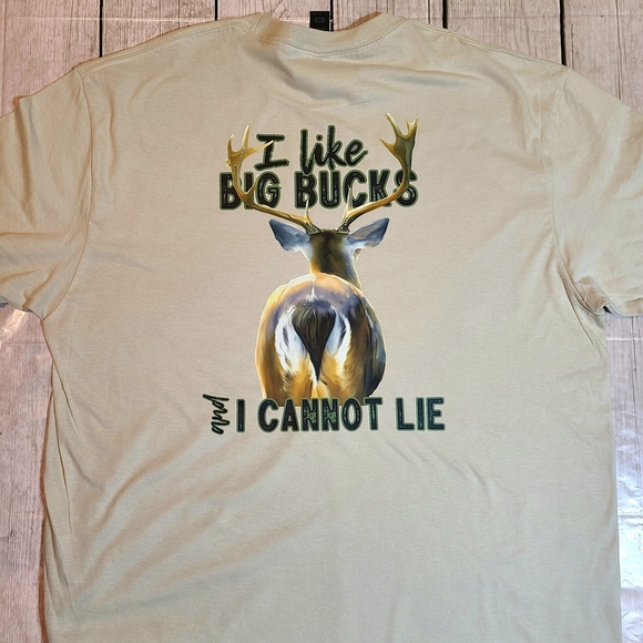 Funny Deer Hunting Shirt - "I Like Big Bucks" Graphic Tee - Outdoorsman Gift - Picture 3 of 13